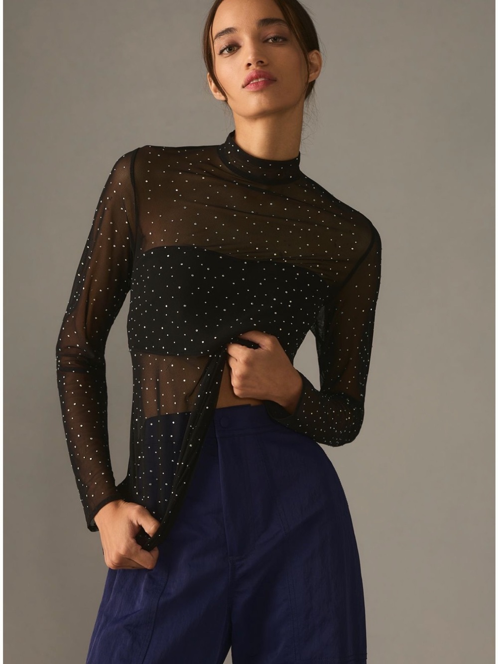 Eva Franco Starlight Long-Sleeve Sheer Tunic  (Anthropologie)